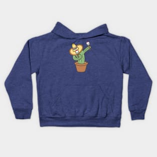 Dabbing Cactus Cartoon Playing Maraca Cinco de Mayo Kids Hoodie